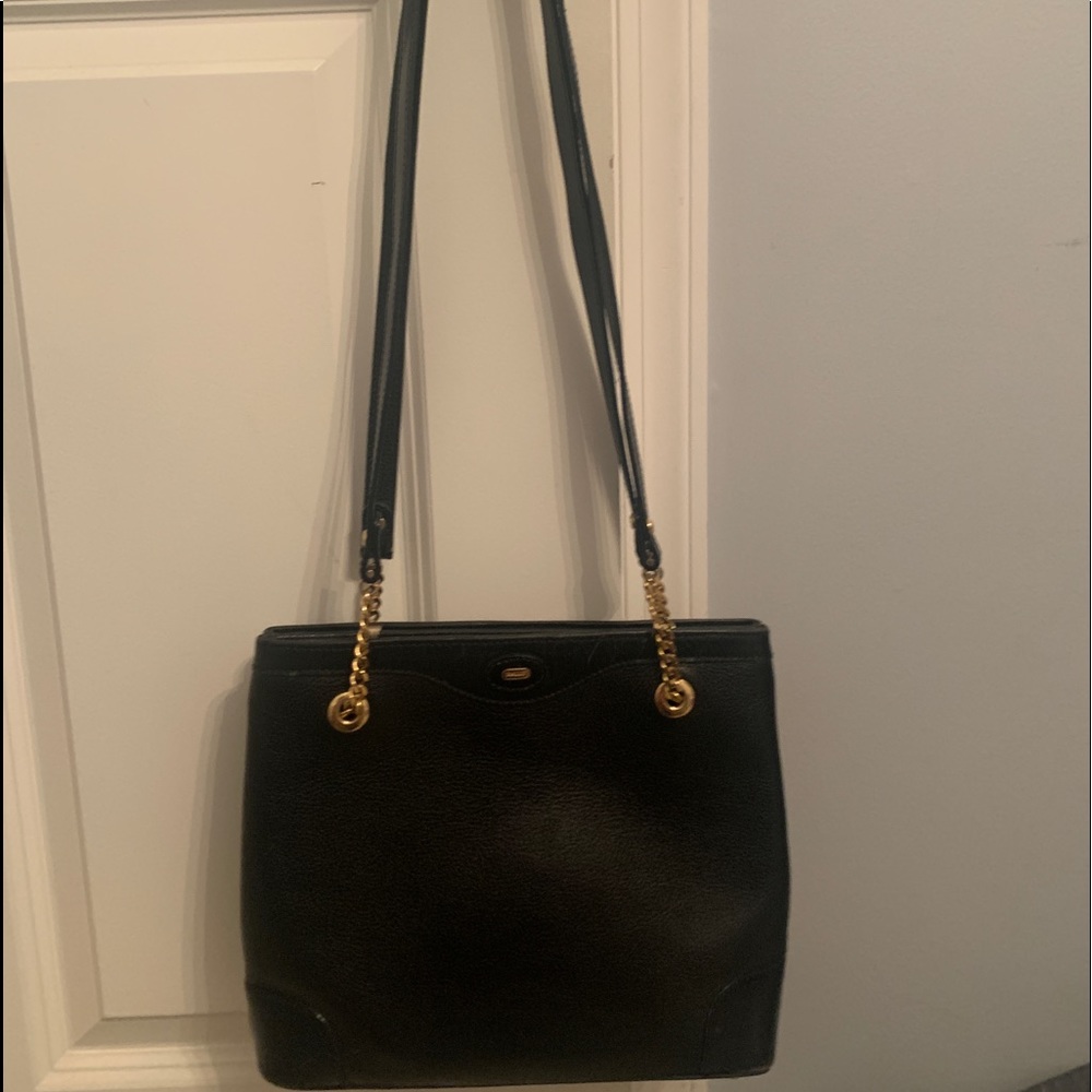 Bally black leather shoulder bag